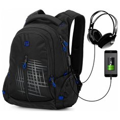 Школьный рюкзак для мальчиков подростков Skyname 90-128 с анатомической спинкой USB выход Vt.Studio