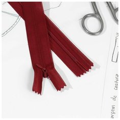 Молния потайная, №3, неразъемная, 50 см, цвет бордовый./В упаковке шт: 10 Noname