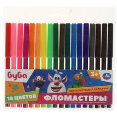 Фломастеры "Буба", 18 цветов, круглые Умка