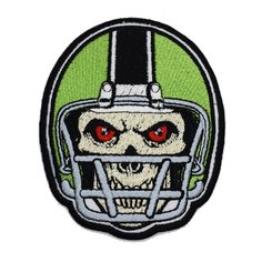 Шеврон, нашивка, патч, Череп в шлеме . Размер 100x80 мм. Мега Принт