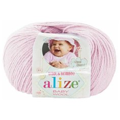 Пряжа Alize Baby Wool (Ализе Беби Вул) - 10 мотков Цвет: 275, Сиреневая пудра, 40% шерсть 20% бамбук 40% акрил, 50 г / 175 м