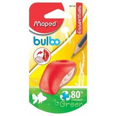 Точилка MAPED BULBO, 1 отверстие, полупрозрачный неотделяемый контейнер, ассорти, блистер