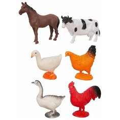 Игровой набор фигурок / Фигурки домашних животных 6 штук Домашний зоопарк Tong DE