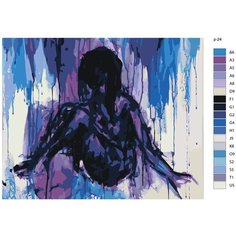 Картина по номерам, 72 x 90, IIIR-p-24, абстракция, темнота, "Живопись по номерам", набор для раскрашивания, раскраска