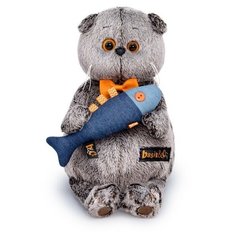Мягкая игрушка "Басик с джинсовой рыбкой", 22 см Ks22-217 Basik&Co