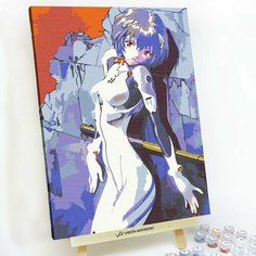 Картина по номерам Аниме Евангелион Рей RED Panda