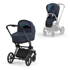 Универсальная коляска Cybex Priam IV 2 в 1, nautical blue/matt black, цвет шасси: Black-Matt