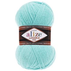 Пряжа Alize Lanagold Fine, 49 % шерсть, 51 % акрил, 100 г, 390 м, 5 шт., 462 морская зелень
