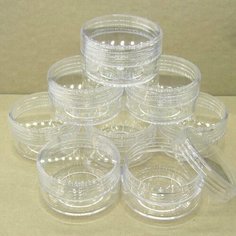 Контейнер для бисера с крышкой. 24 штуки. Размер 39*23мм. 10 грамм. Баночки для хранения паеток, страз, бисера Нет бренда