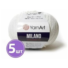 Пряжа YarnArt Milano (851), ультрабелый, 5 шт. по 50 г