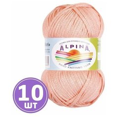 Пряжа детская для вязания крючком, спицами Alpina Альпина NORI фантазийная средняя, акрил/хлопок, цвет №05 Светло-коралловый, 100 м, 10 шт по 50 г