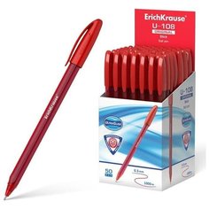 Ручка шариковая Erich Krause U-108 Stick 1.0, Ultra Glide Technology, чер/красные 4, 50 шт.
