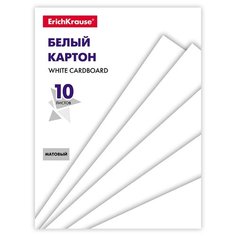 Белый картон Basic ErichKrause, A4, 10 л. 1 наборов в уп. 10 л. , белый