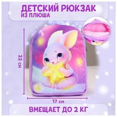 Рюкзак детский плюшевый «Зайка со звездочкой», 22×17 см Milo Toys