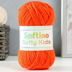 Пряжа 100% акрил "Softy Kids" 90м ±5м 50 гр цвет 07 морковный Нет бренда