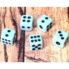 Кубик игровой белый №9 (кость, зарик) набор 5 шт. Без бренда