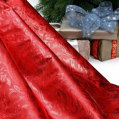 Лоскут для рукоделия, 50 х 50см, парча, серебро на красном, размытый рисунок Страна Карнавалия
