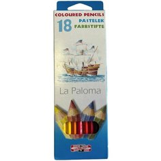 Набор цветных карандашей 18 цветов Koh-i-noor La Paloma, мягкие, заточенные