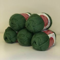 Пряжа из Троицка Пушинка, 50% козий пух 50% шерсть, цвет Киви (117), 50г/225м х 5 мотков Троицкая камвольная фабрика