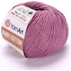 Пряжа YarnArt Baby cotton пыльная роза (419), 50%хлопок/50%акрил, 165м, 50г, 1шт