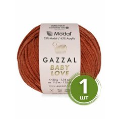 Пряжа Gazzal Baby Love (Беби Лав) - 1 моток Цвет: 1633, Терракот 55% модал 45% акрил 50г 115м