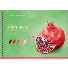 Альбом для рисования 32л, А4, на гребне Greenwich Line "Still life. Pomegranate" 160г/м2, матовая ламинация, 4 шт