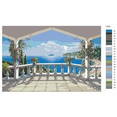 Картина по номерам V-919 "Италия. Санторини - вид на море", 70x110 см Brushes Paints