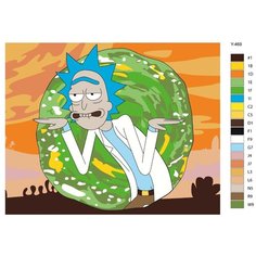 Картина по номерам Y-469 "Довольный Рик. Мультсериал Рик и Морти" 70x90 Brushes Paints