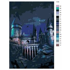 Картина по номерам V-304 "Гарри Поттер (Harry Potter). Ночной xогвартс", 80x120 см Brushes Paints