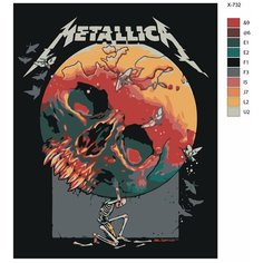 Картина по номерам X-732 "Рок-группа Metallica" 70x90 Brushes Paints