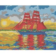 Набор для вышивания чешским бисером Вышивочка Краски моря 30х24