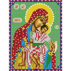 Набор для вышивания "Светлица" чешский бисер, икона "Пресвятая Богородица Кикская", 12х16 см