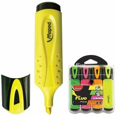 Набор текстовыделителей MAPED (Франция) 4 шт, ассорти, "Fluo Peps Classic", линия 1-5 мм, 742547