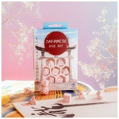 Набор кубиков для настольных ролевых игр (Dungeons and Dragons, DnD, D&D, Pathfinder) - Japanese Dice Set - Cherry Blossoms Petals Q Workshop
