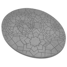 Подставка для миниатюр (Вархаммер, Warhammer и пр.) овальная "Mosaic Bases / Мозаика", 120 мм, непокрашенная, 1 шт. Micro Art Studio