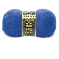 Пряжа Nako King Moher (50% мохер, 50% премиум-акрил) 100 гр, 440 м, 2927 королевский синий , 1 моток