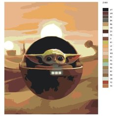 Картина по номерам Z-583 "Грогу. Звёздные войны" 40x50 Brushes Paints