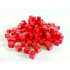Деревянные кубические фишки красные (200 шт) / деревянные токены / деревянные кубики Правильные игры