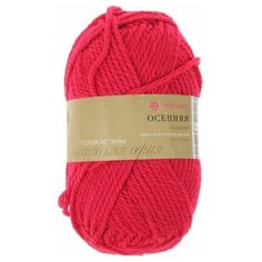 Пряжа "Осенняя" 25% шерсть, 75% ПАН 150м/200гр (439-Малиновый) Пехорка