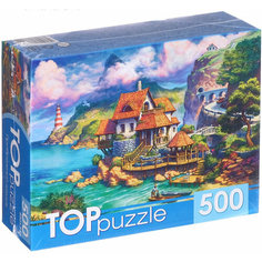 Большой красочный пазл "Прибрежный домик", игра-головоломка для детей и взрослых, 500 элементов Рыжий кот