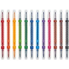 Набор двусторонних цветных фломастеров для калиграфии OOLY, 12шт.