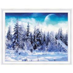 Алмазная мозаика на подрамнике 40*50 "Планета в зимнем лесу"