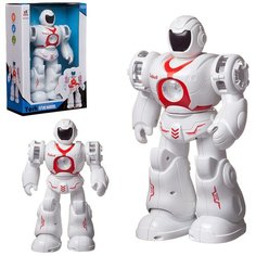 Робот электромех. Воин будущего, свет/звук/движение, бело-красный WB-03065/красный Junfa Toys