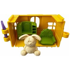 Игрушка детская, Зайкин домик, с фигуркой зайчика, Игровой набор, Гардеробная, игрушки для девочек, желтый, 5 предметов Ярик