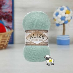Пряжа ALIZE Angora Gold, зел. мята - 462, 20% шерсть, 80% акрил, 5 мотков, 100 г, 550 м.