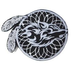 Байкерская Шеврон, нашивка, патч, термоаппликация на клеевой основе, Индейский волк. Размер 85х65 мм. Мега Принт