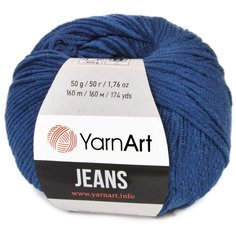 Пряжа полухлопок Yarnart Jeans (Ярнарт Джинс) - темно-синий N 54, 1 шт, 55% хлопок, 45% полиакрил, 160м/50гр, для вязания игрушек и одежды
