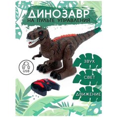 Интерактивная игрушка "Динозавр" на пульте, коричневый 1805F382 Force Link