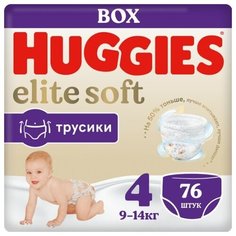 Huggies Elite Soft трусики 4 (9-14 кг), 76 шт., белый