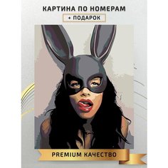 Картина по номерам Портрет девушки в маске / Portrait of a girl in a mask холст на подрамнике 40*50